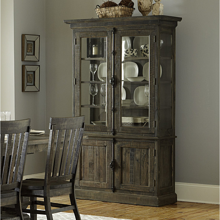 Greyleigh™ Ellenton 44'' Wide Solid Wood China Cabinet with Lighting ...
